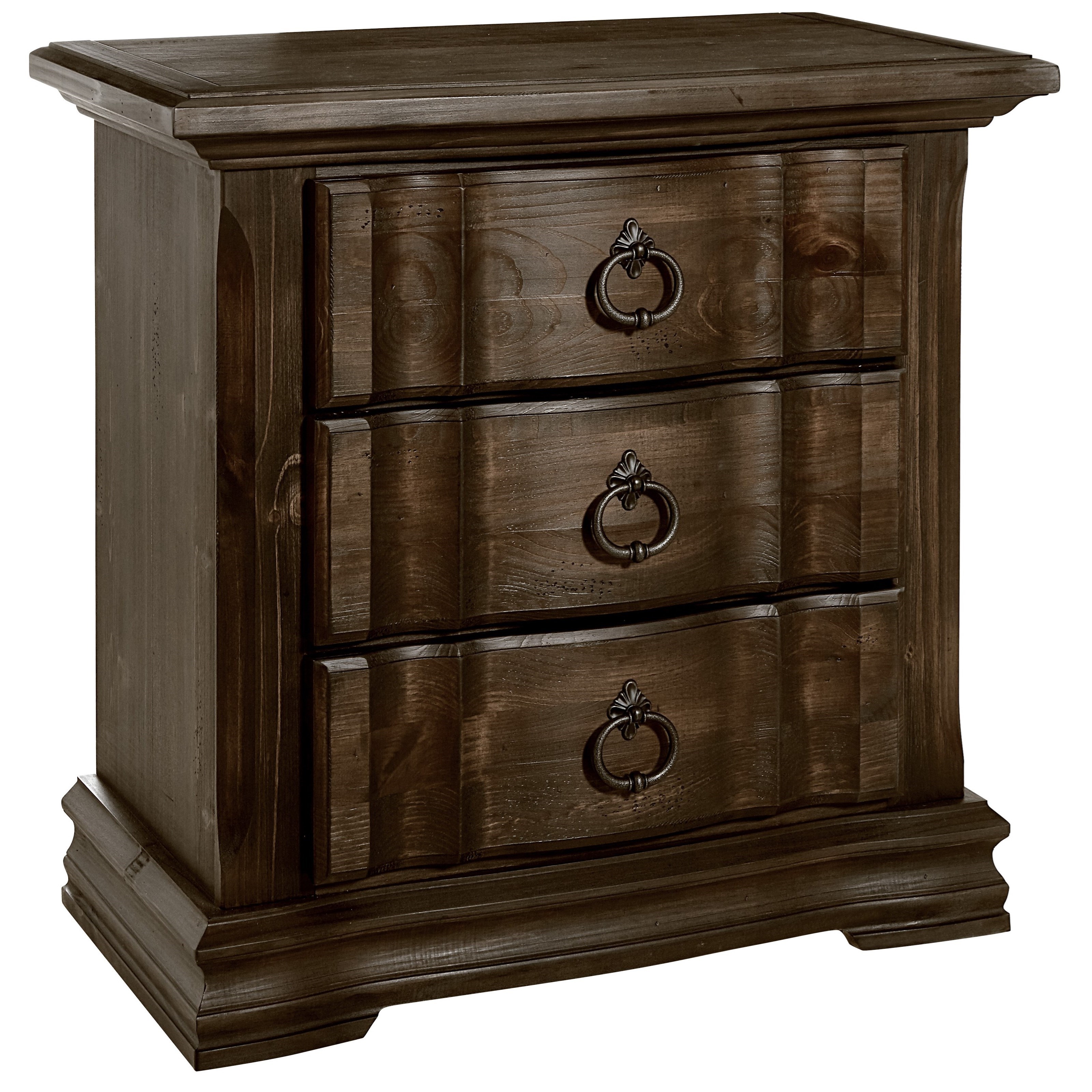 Vaughan Bassett Rustic Hills Cottage Style Night Stand 3 Drawers