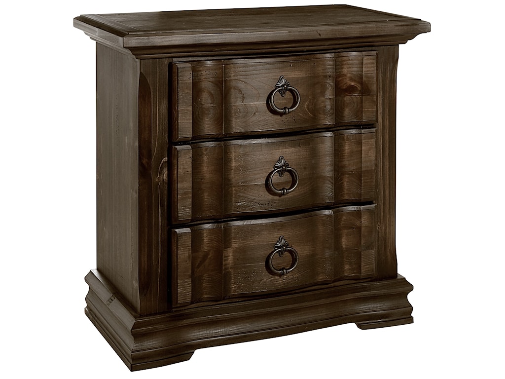 Vaughan Bassett Rustic Hills Cottage Style Night Stand 3 Drawers