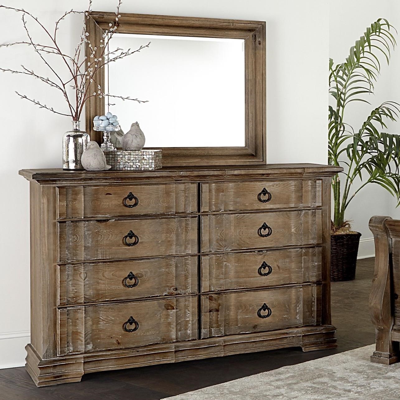 Vaughan Bassett Rustic Hills Dresser Shadowbox Mirror Howell