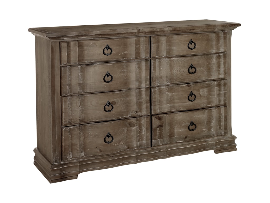 Vaughan Bassett Rustic Hills Cottage Style Dresser 8 Drawers