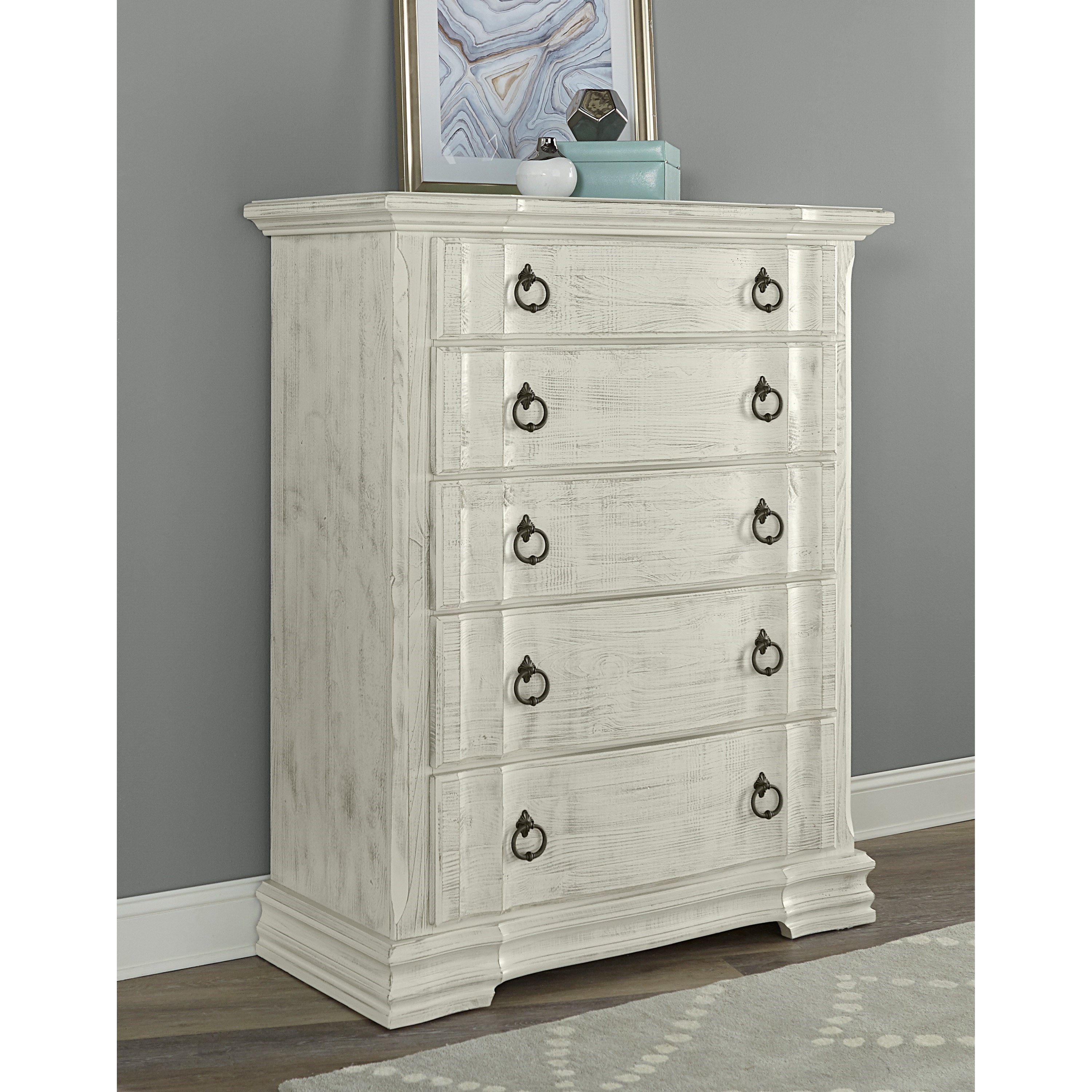 Vaughan Bassett Rustic Hills 684 115 Cottage Style 5 Drawer Chest