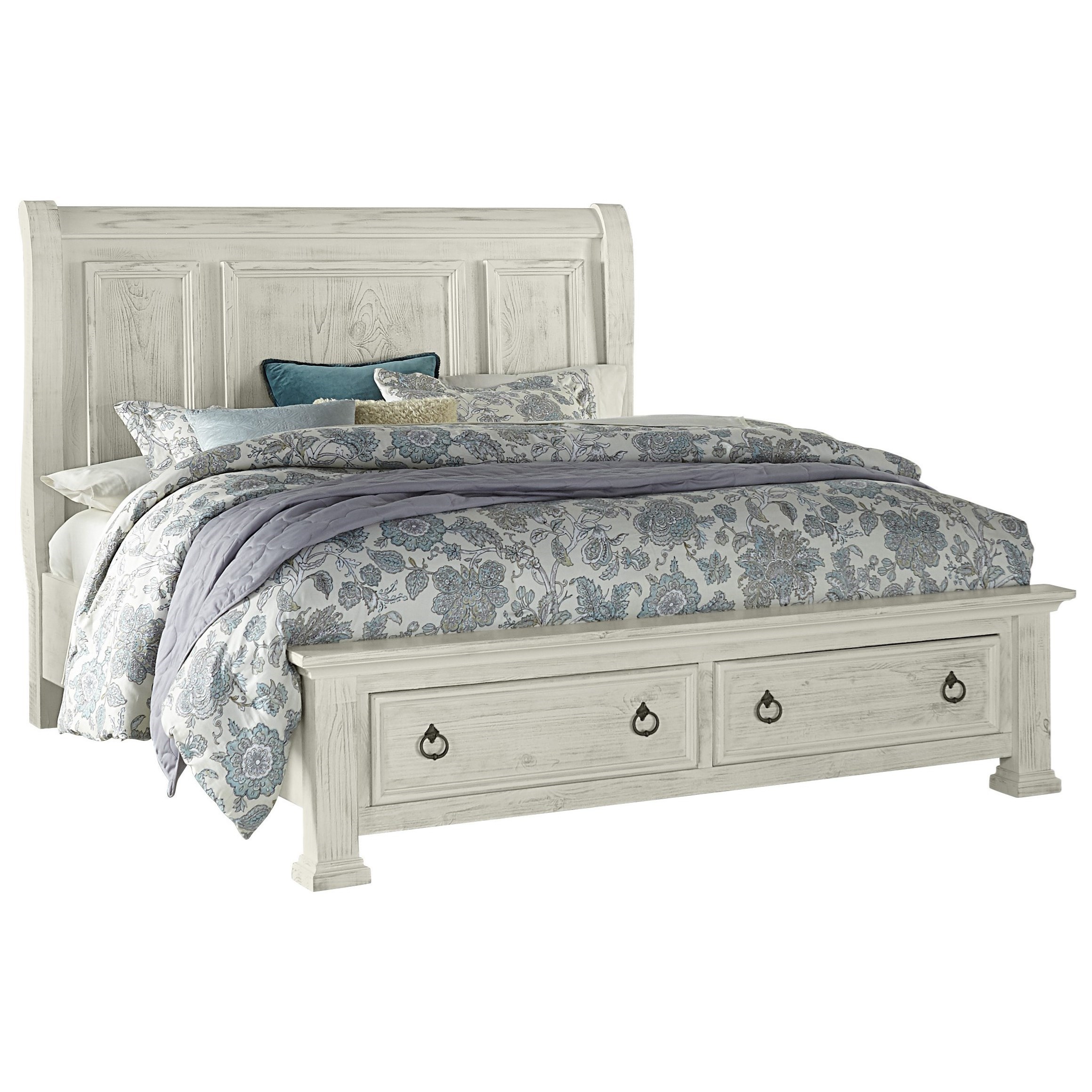 Vaughan Bassett Rustic Hills Queen Sleigh Bed With Storage
