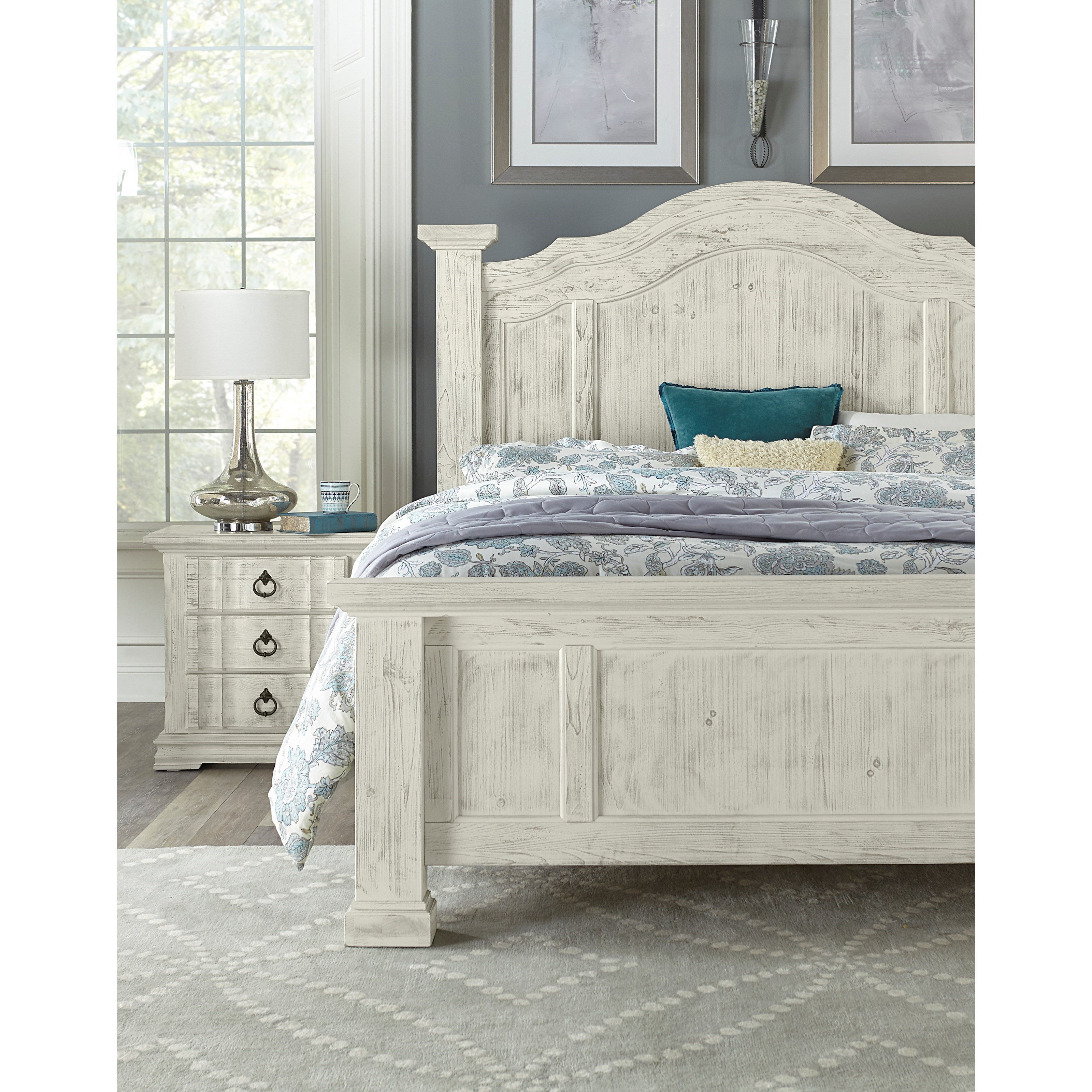 Vaughan Bassett Rustic Hills King Poster Bed With Arched Headboard