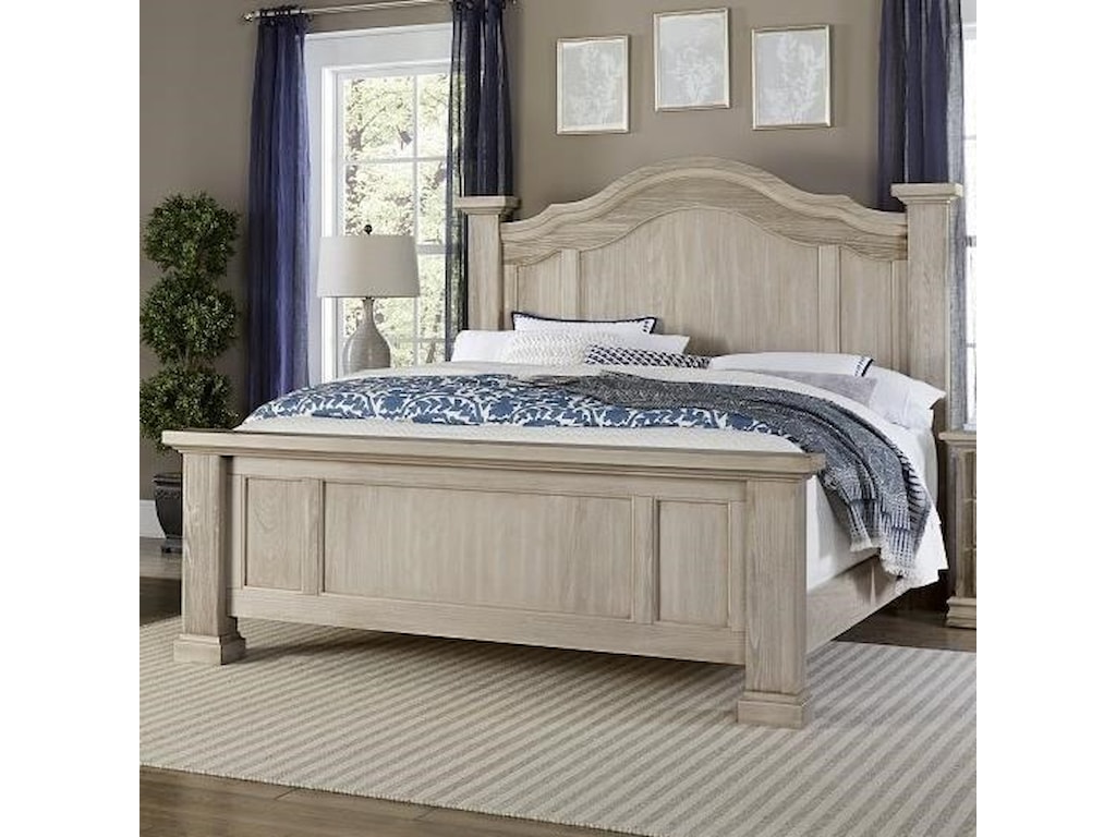 Vaughan Bassett Rustic Hills Queen Poster Bed With Arched