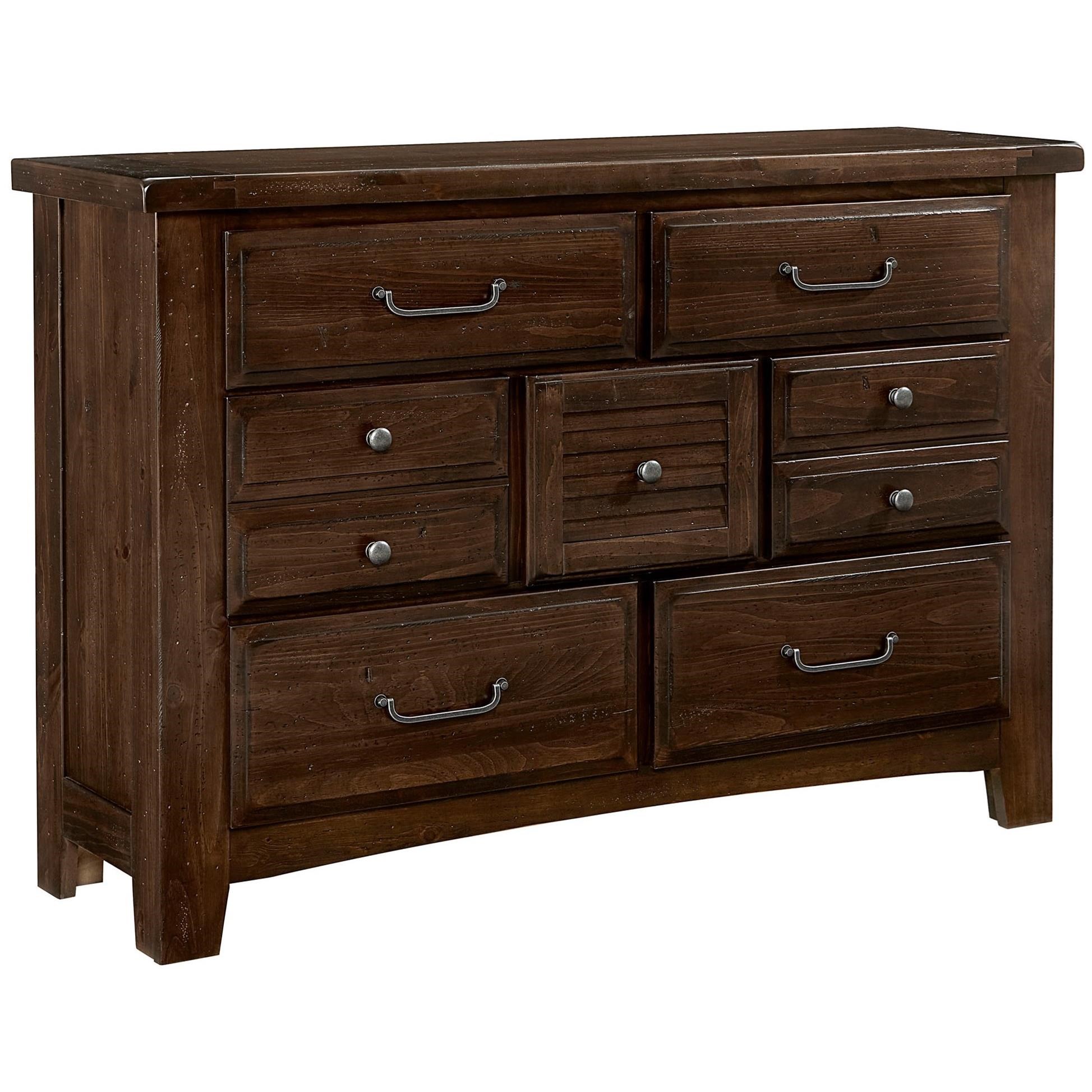 Vaughan Bassett Sawmill 690 002 Transitional 7 Drawer Dresser With