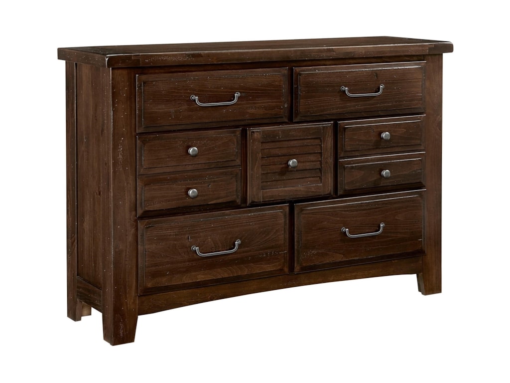 Vaughan Bassett Sawmill Transitional 7 Drawer Dresser With Antique