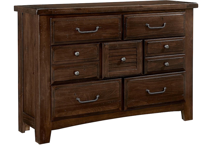 Vaughan Bassett Sawmill 690 002 Transitional 7 Drawer Dresser With