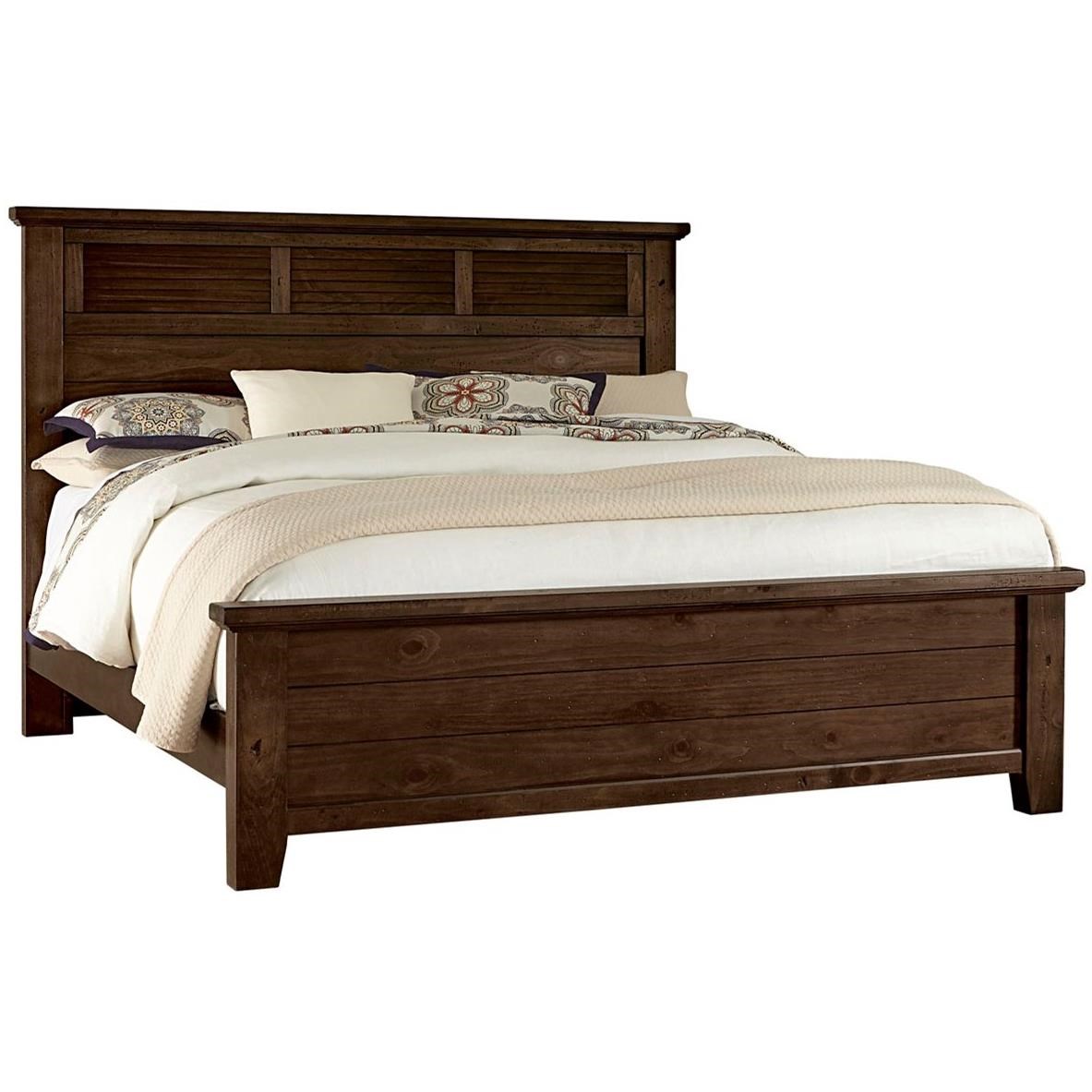 Vaughan Bassett Sawmill Transitional King Louver Bed Hudson S Furniture Panel Beds