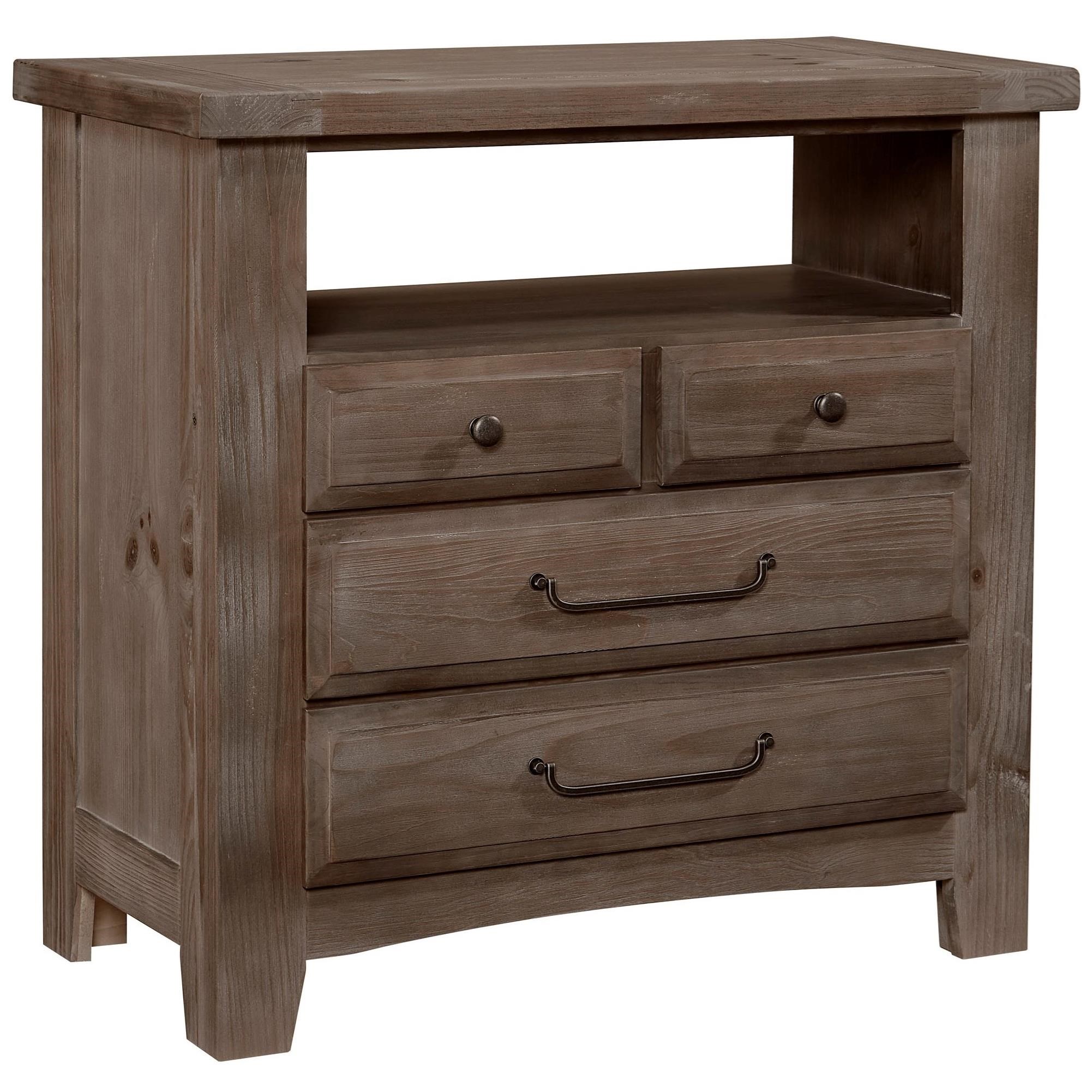 Vaughan Bassett Sawmill Transitional 4 Drawer Media Chest With