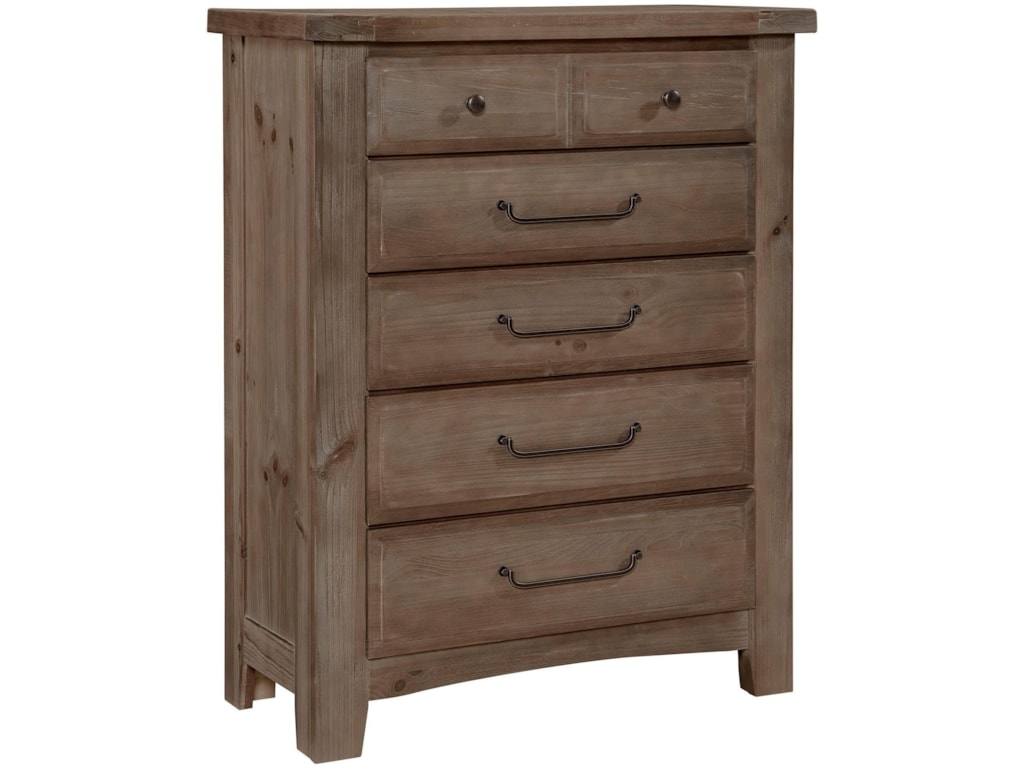 Vaughan Bett Sawmill Transitional 5 Drawer Chest Of Drawers With Vaughan Bett Sawmill5 Drawer Chest