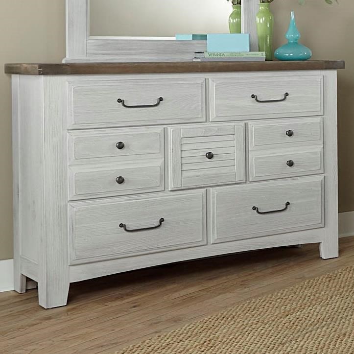 Vaughan Bassett Sawmill Transitional 7 Drawer Dresser With Antique
