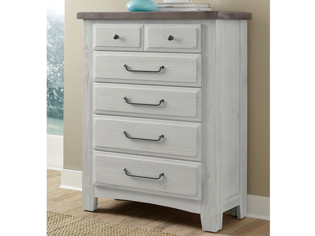 Vaughan Bett Sawmill Transitional 5 Drawer Chest Of Drawers With Vaughan Bett Sawmill5 Drawer Chest