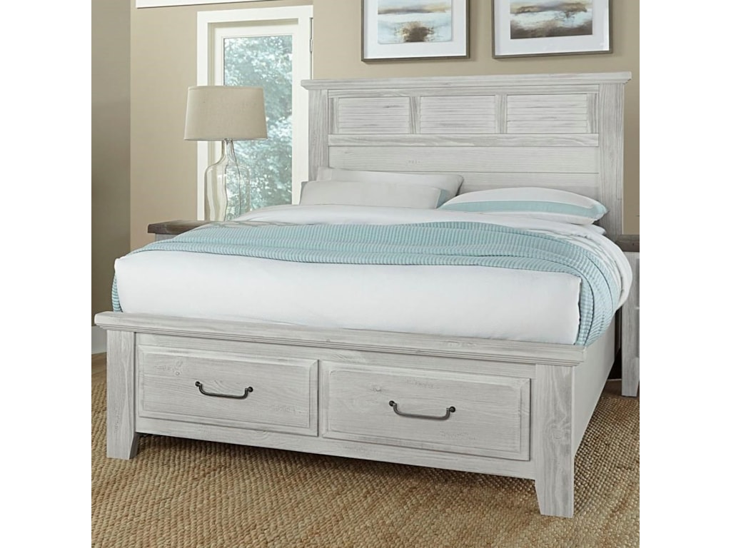 Vaughan Bassett SawmillKing Louver Bed With Storage Footboard
