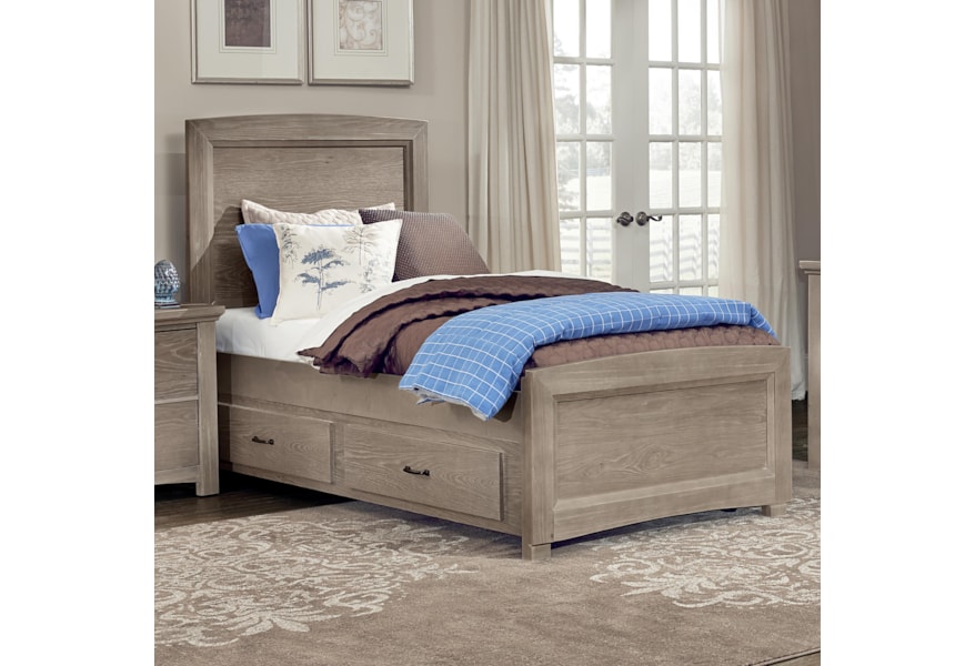 Vaughan Bassett Transitions Twin Panel Bed With Trundle Hudson S Furniture Platform Beds Low Profile Beds