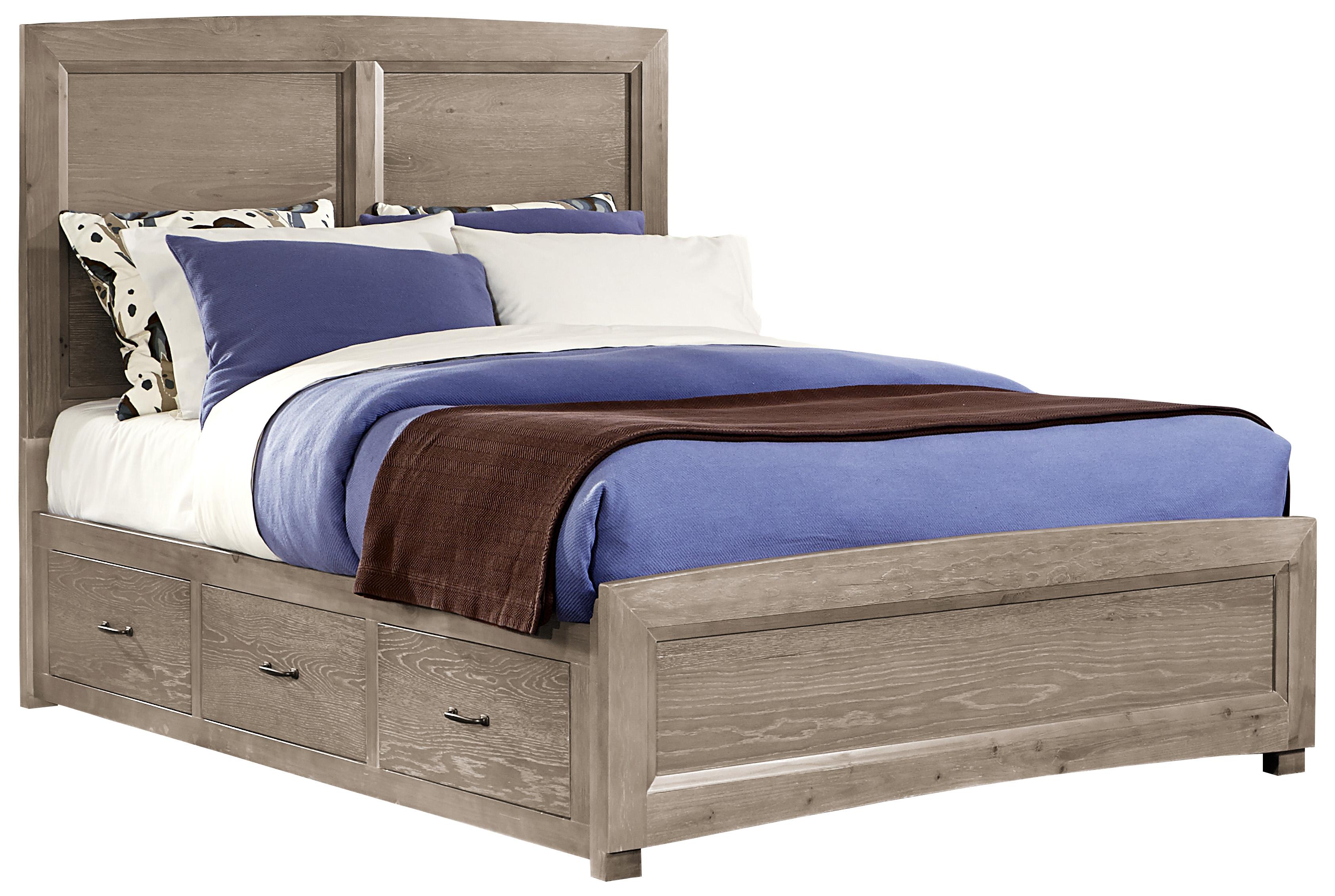 Vaughan Bassett Transitions Queen Panel Bed With 1 Side Storage