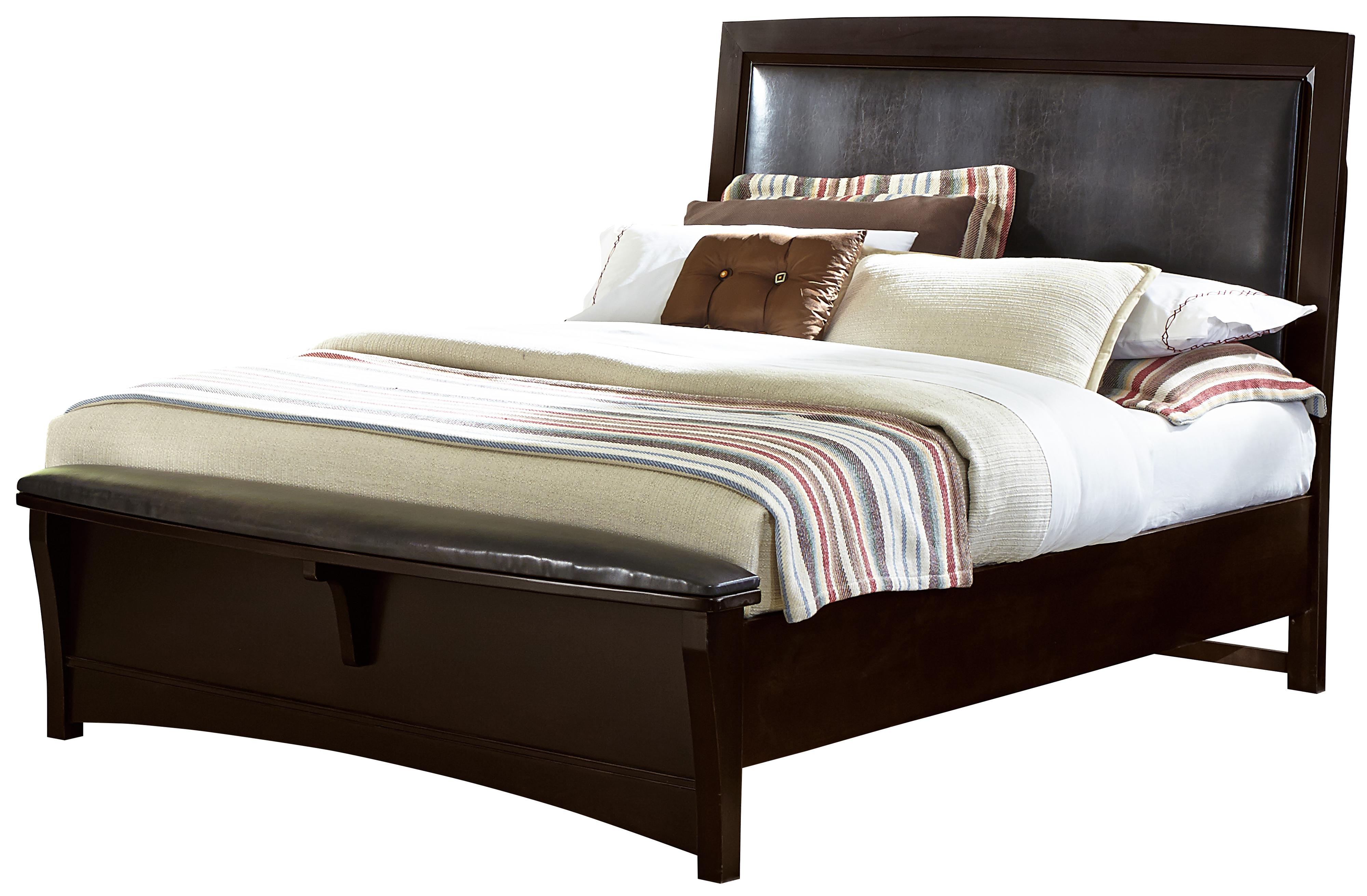 Vaughan Bassett Transitions King Upholstered Bed Chocolate Bonded