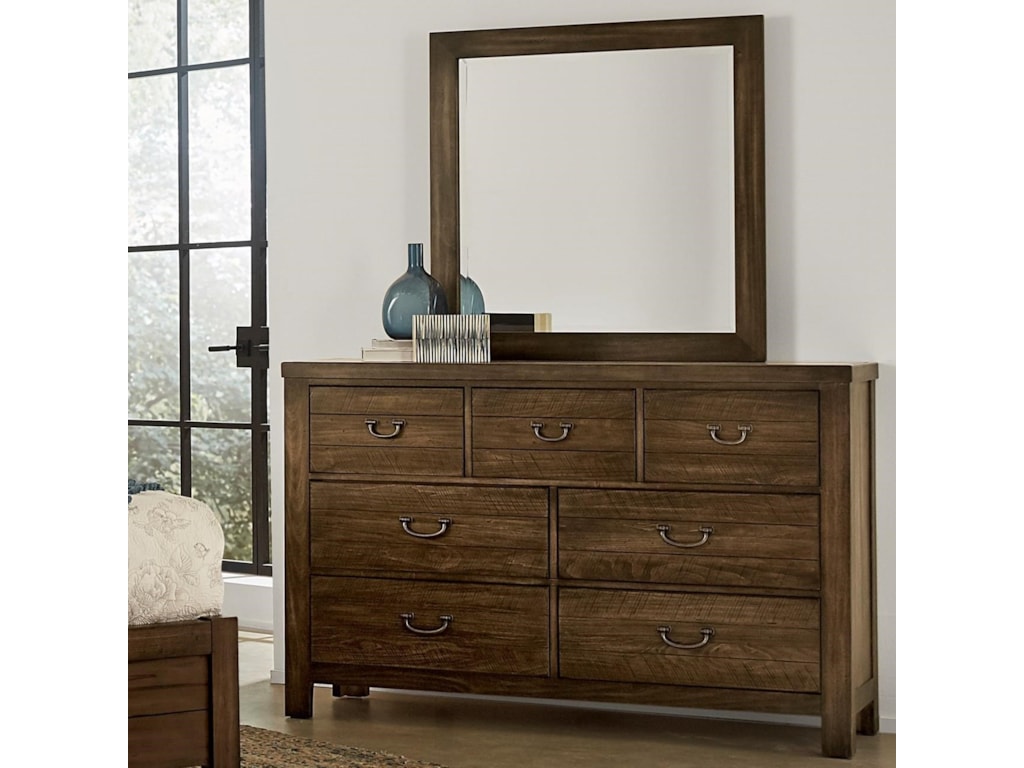 Vaughan Bassett Urban Crossings Casual 7 Drawer Dresser And Mirror