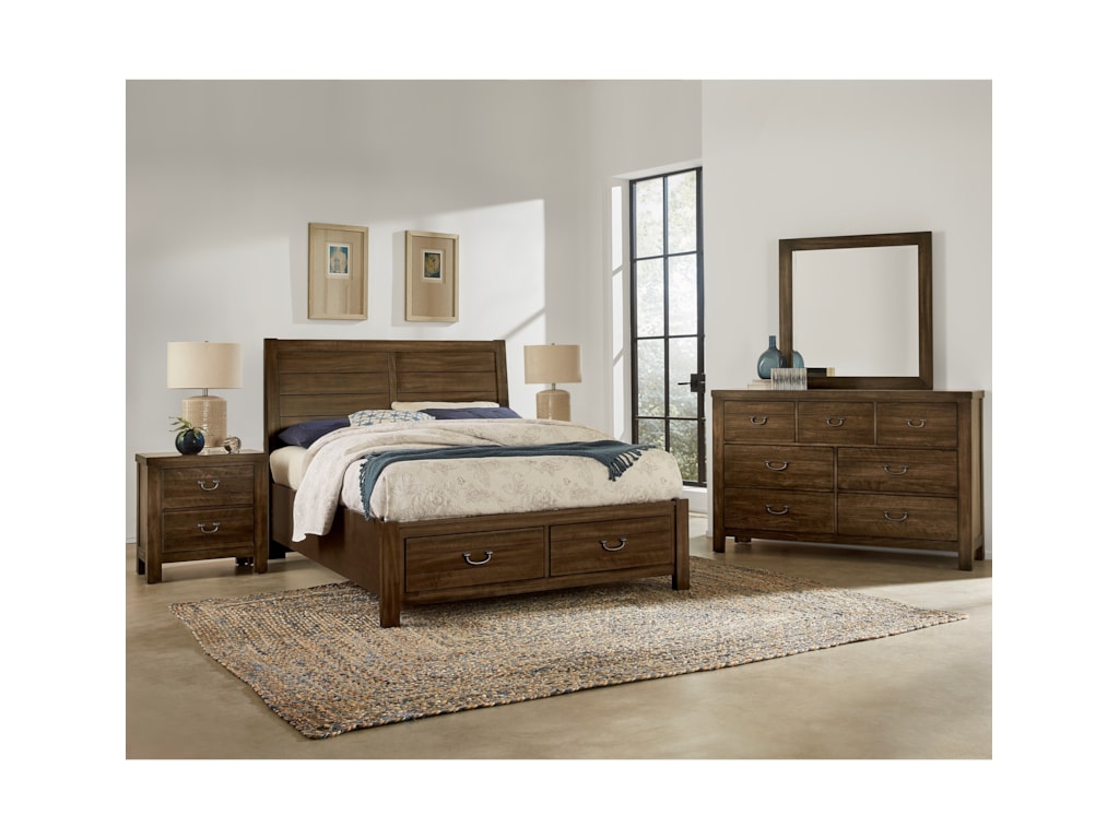 Vaughan Bassett Urban CrossingsKing Plank Storage Bed
