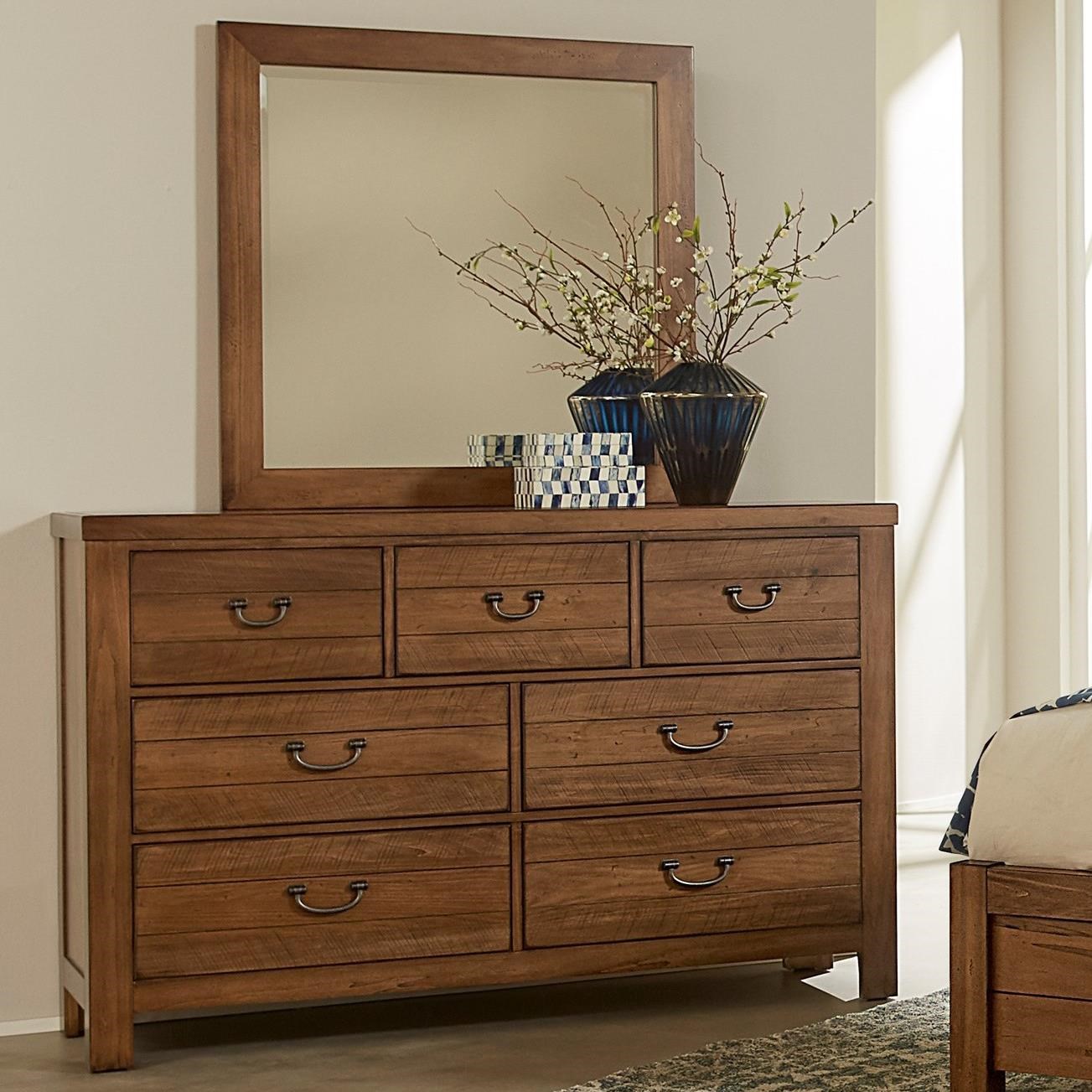 Vaughan Bassett Urban Crossings Casual 7 Drawer Dresser And Mirror