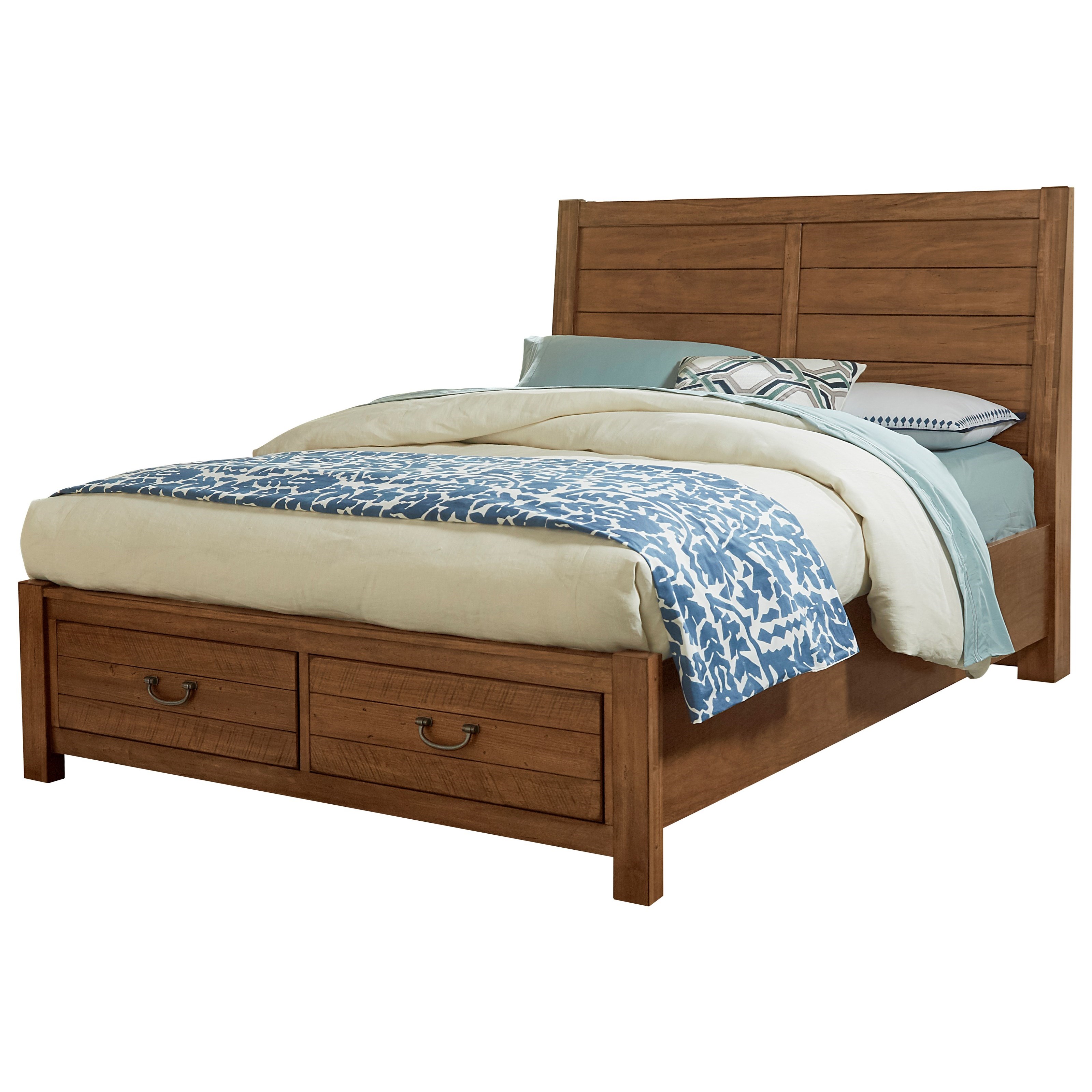 Vaughan Bassett Urban Crossings Casual Queen Plank Bed With 2