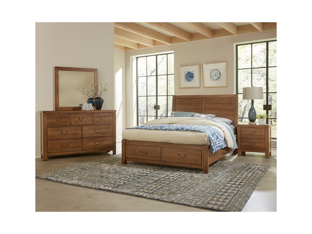 Vaughan Bassett Urban CrossingsKing Plank Storage Bed