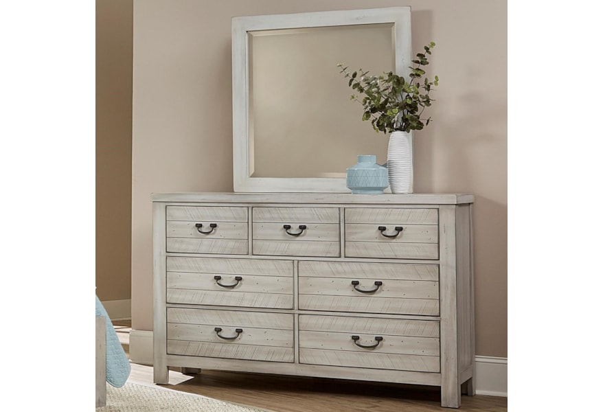 Vaughan Bassett Urban Crossings Casual 7 Drawer Dresser And Mirror