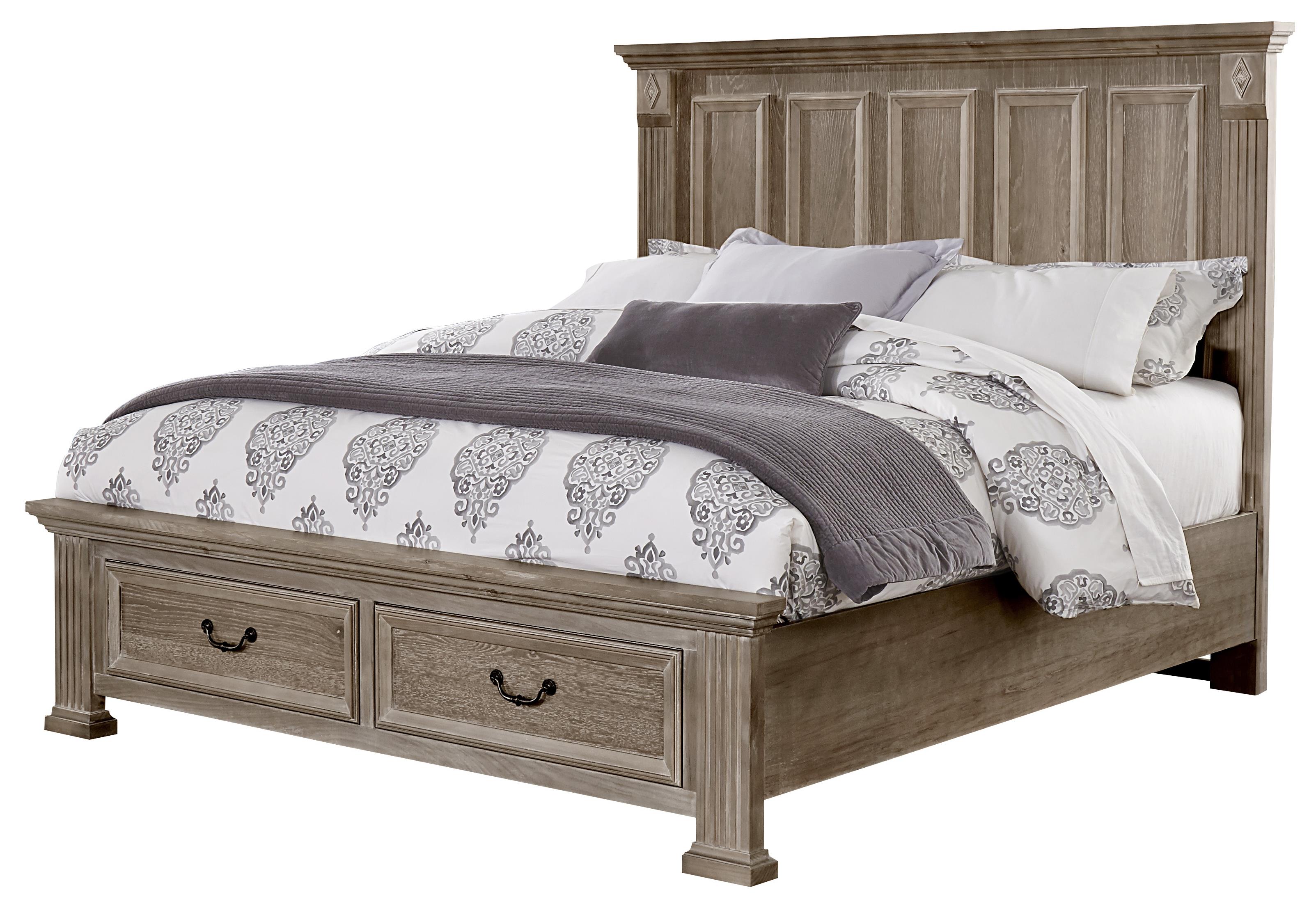 Vaughan Bassett Woodlands Transitional Queen Mansion Storage Bed