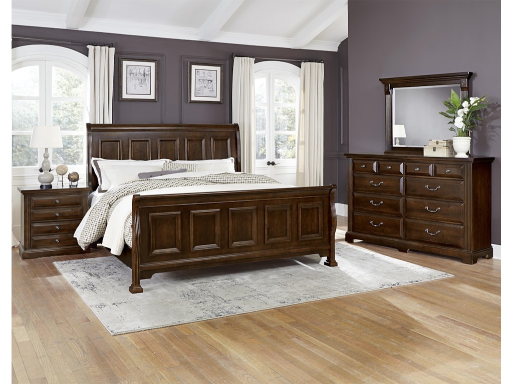 Vaughan Bassett WoodlandsQueen Sleigh Bed