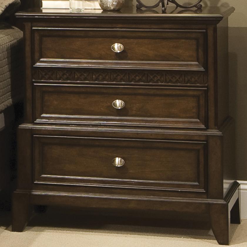 Vaughan Furniture Jackson Square Nightstand With 3 Drawers In Dark Warm Cherry Finish Find Your Furniture Night Stand