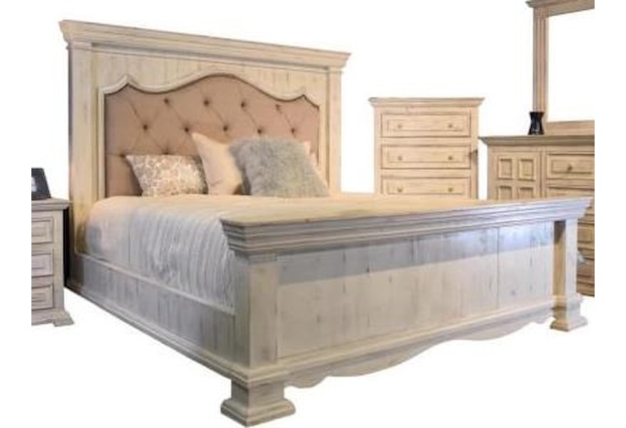 Vintage Chalet Queen Bed With Padded Headboard Wilcox Furniture