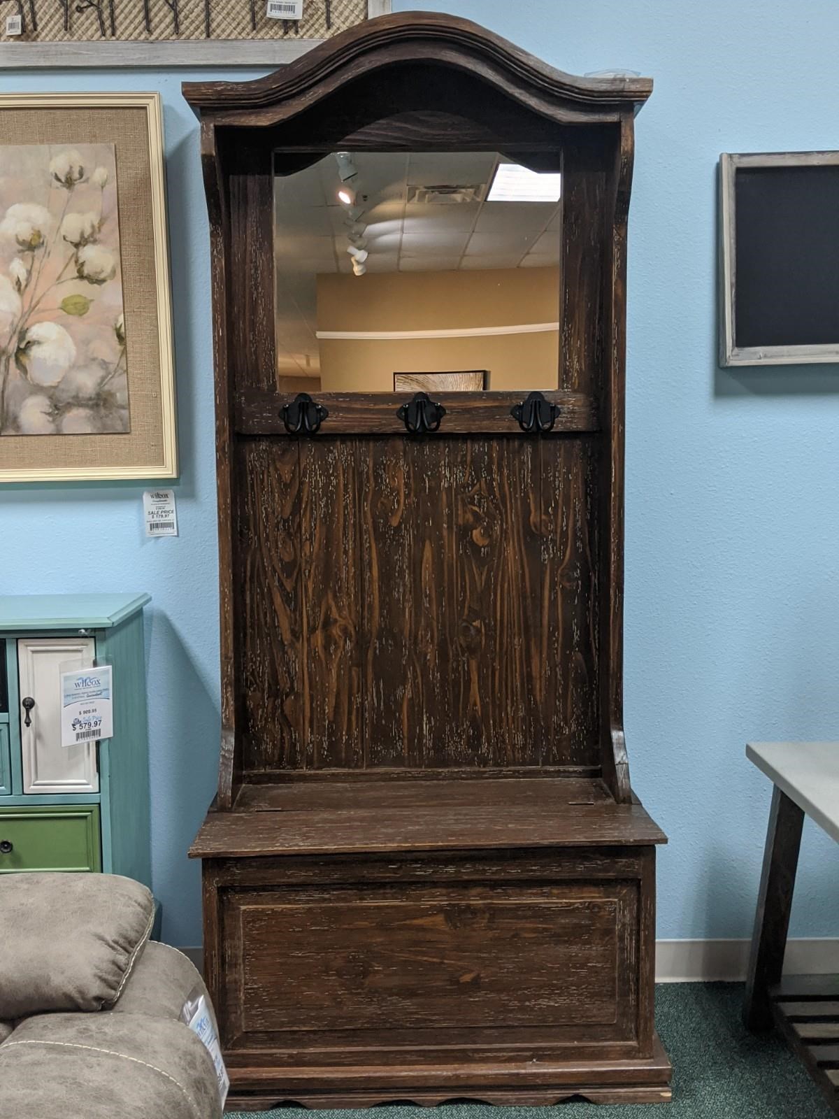 Vintage Hall Trees Bonnet Hall Tree With Storage Base Wilcox Furniture Hall Trees Coat Racks