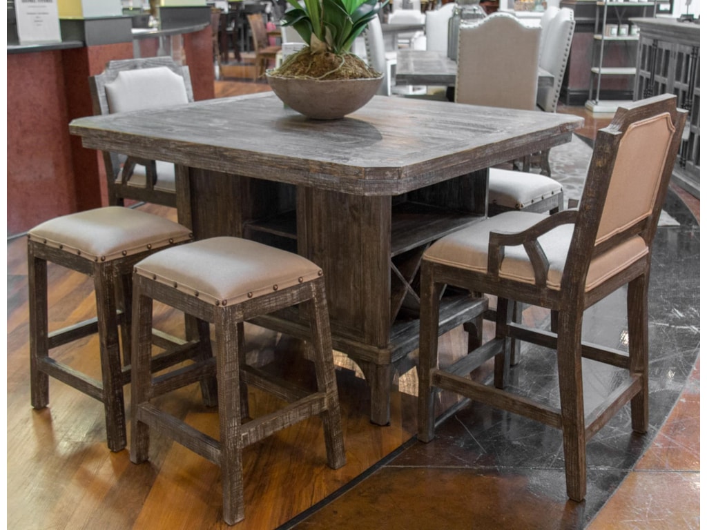 Artesia Kitchen Island Pub Table 4 Backless Barstools 2 By Vintage At Great American Home