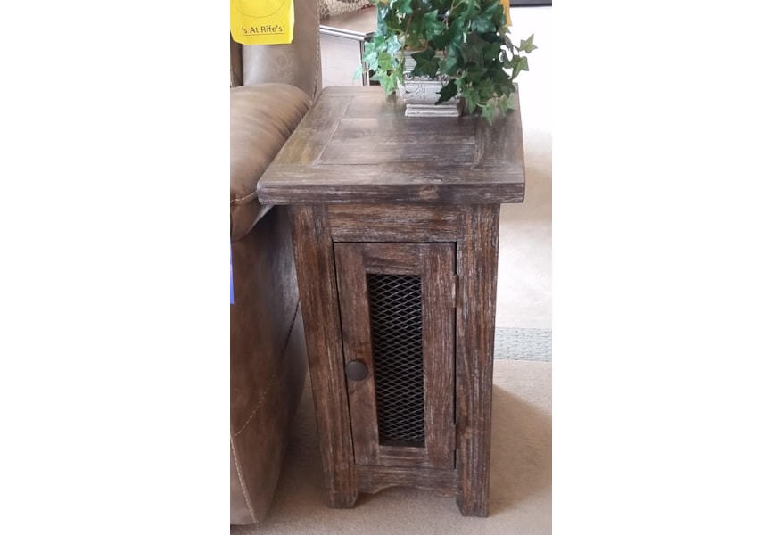 Vintage Jon1027 Side Table With Mesh Door In Barnwood Rife S