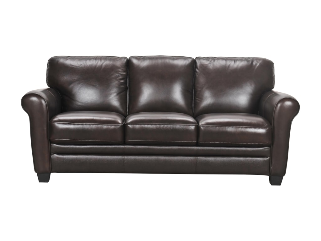 30960 Leather Sofa With Rolled Arms By Violino At Dunk Bright Furniture