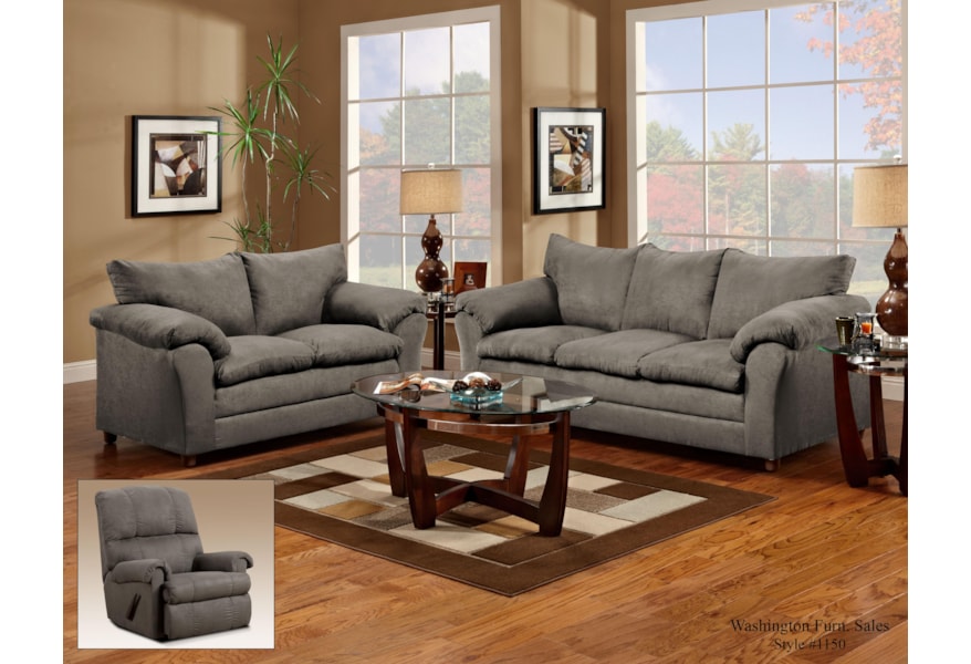 Washington Furniture 1150 Casual Pillow Top Three Seat Sofa 1150 Casual Pillow Top Three Seat Sofa