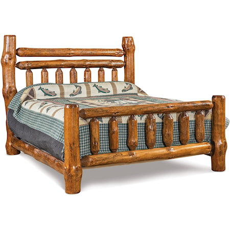 Fireside Log Furniture Log Bedroom B112-RP-ST King Double Rail Bed