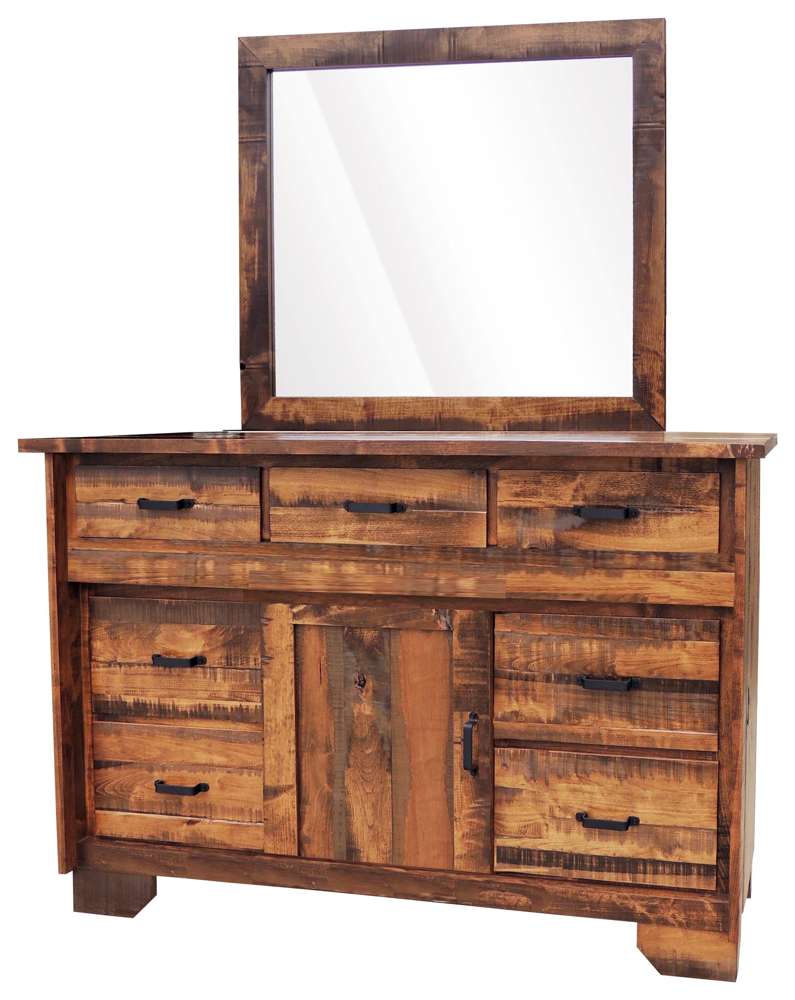 Wayside Custom Furniture Bear Creek 7 Drawer Dresser Mirror