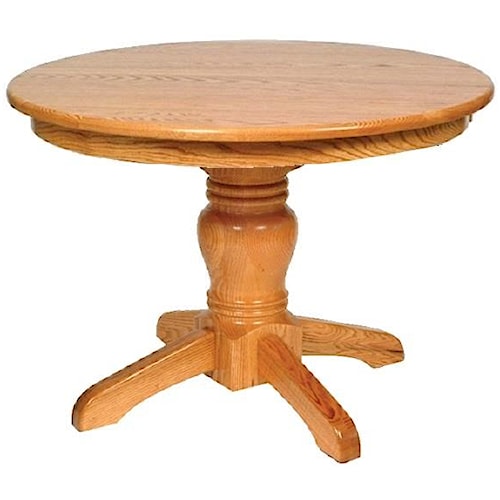 Wayside Custom Furniture Kountry Round Mission Single Pedestal Wayside Custom Furniture Kountry Round Mission Single Pedestal Table