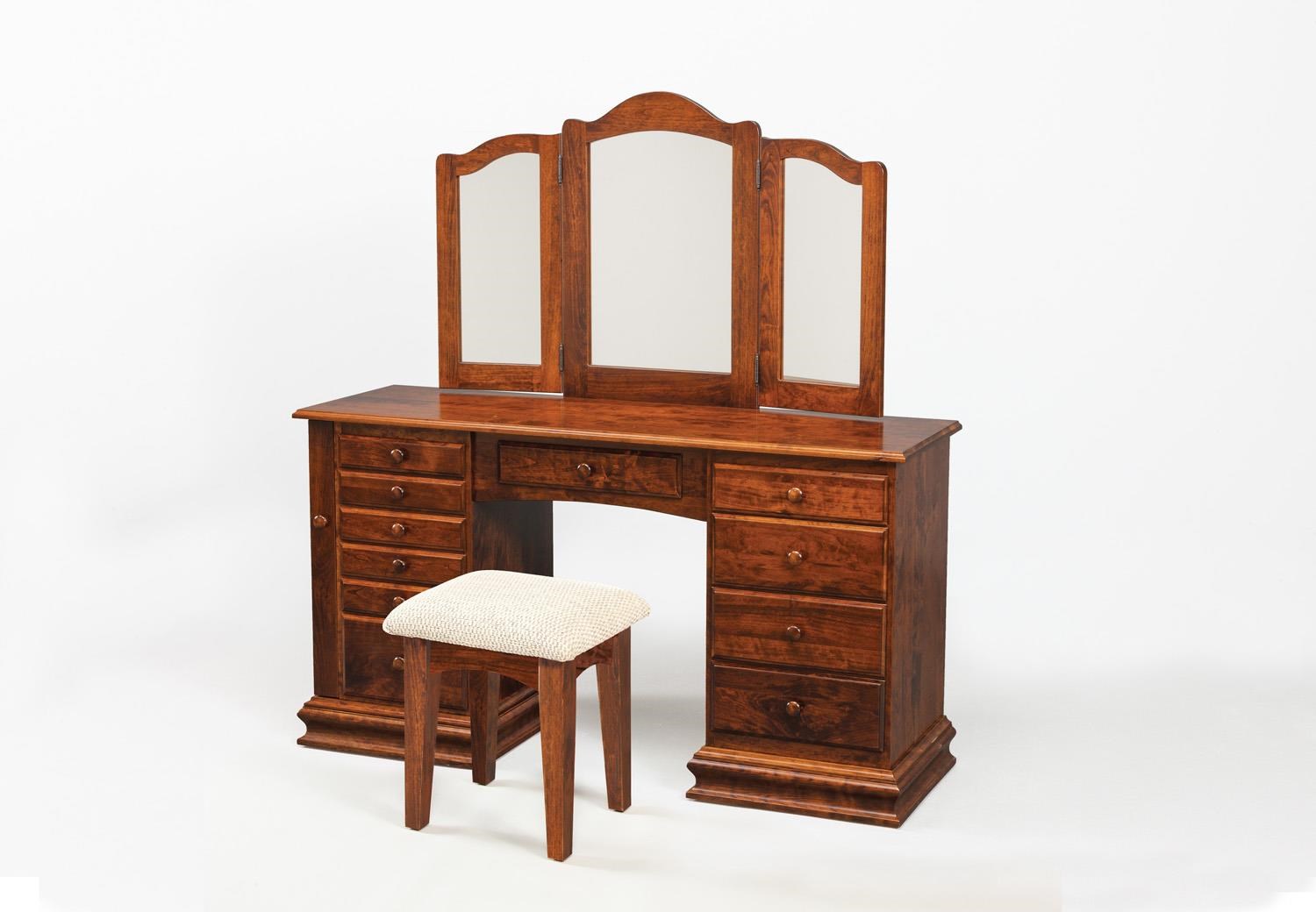 Wayside Custom Furniture Dressing Tables Clockbase Jewelry Vanity Mirror With Jewelry Door Wayside Furniture Vanities Vanity Sets