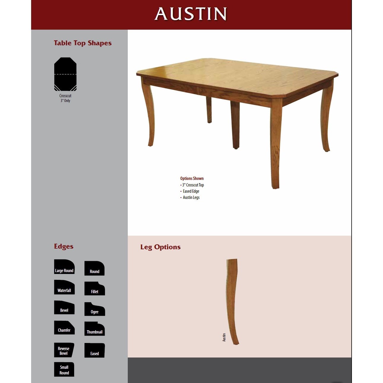 Weaver Woodcraft Custom Amish Dining Austin Table Saugerties