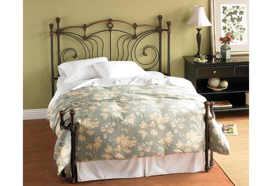 Wesley Allen Iron Beds Queen Chelsea Iron Headboard And Open Footboard Bed With Return Posts Sprintz Furniture Headboards