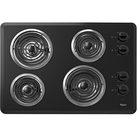 Whirlpool WCC31430AB 30 Electric Cooktop with 4 Coil Elements and  Dishwasher-Safe Knobs, Furniture and ApplianceMart