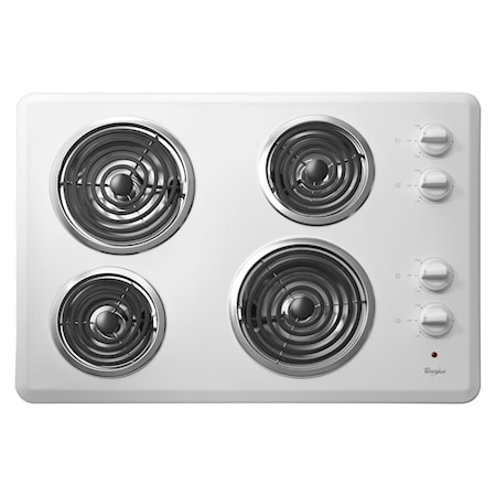 Whirlpool WCC31430AW 30 Electric Cooktop with 4 Coil Elements and  Dishwasher-Safe Knobs, Furniture and ApplianceMart