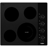 Whirlpool WCE55US6HB 36 inch Black Electric Ceramic Glass Cooktop with Dual Radiant Element