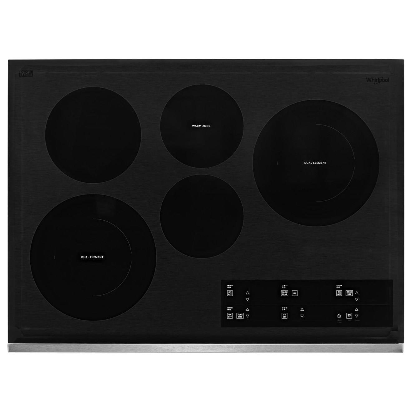 Whirlpool 30 Inch Electric Ceramic Glass Cooktop With Two Dual