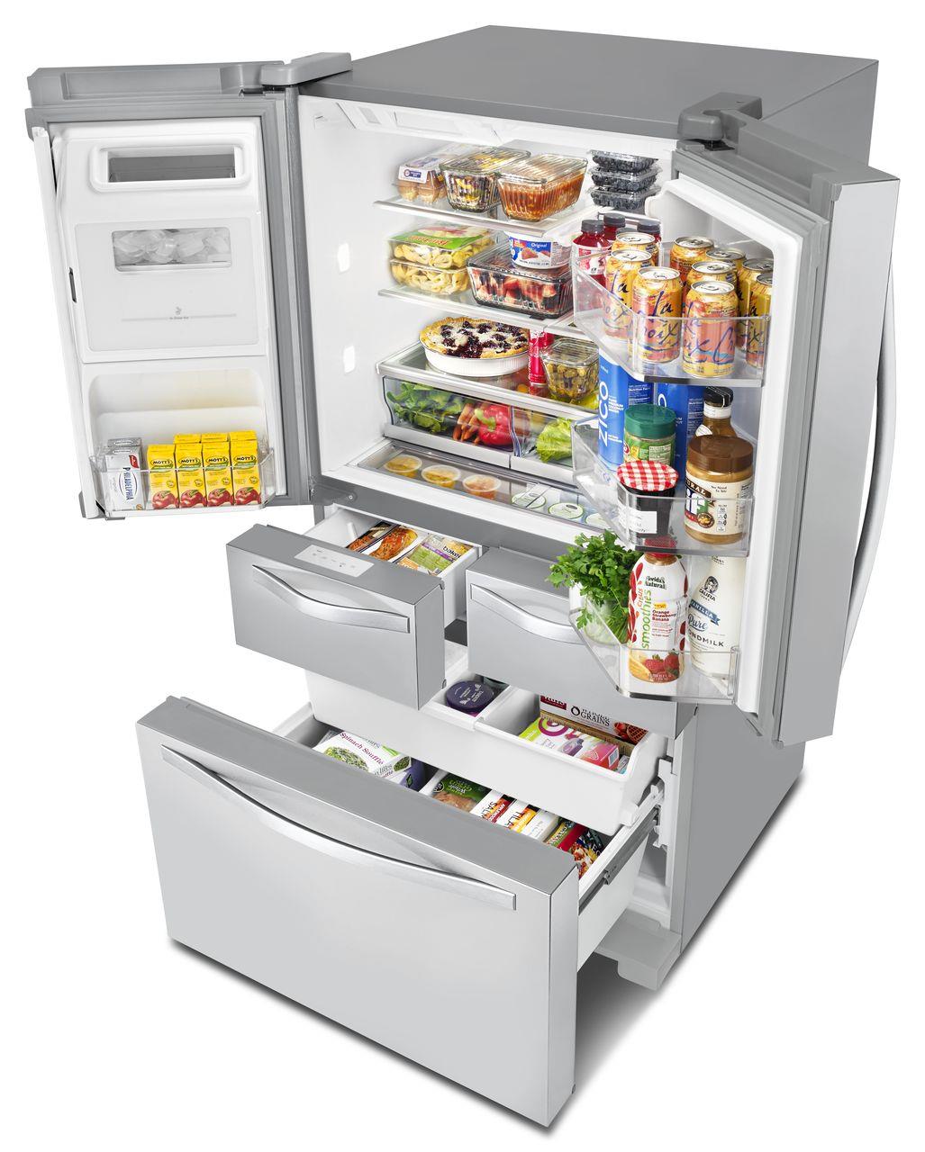 Whirlpool 26 Cu Ft Double Drawer French Door Refrigerator With