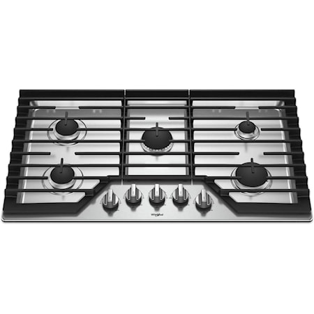 Whirlpool WCG97US6HS 36-inch Gas Cooktop with Griddle, Furniture and  ApplianceMart