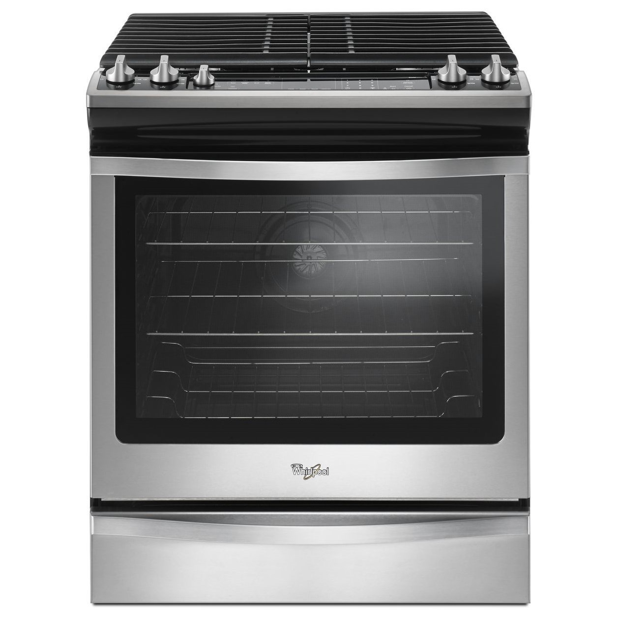 Whirlpool Weg745h0fs 5 8 Cu Ft Slide In Gas Range With Center Oval Burner Furniture And Appliancemart Ranges Gas Freestanding However, that model number would be fggf3036tw. gas ranges 5 8 cu ft slide in gas range