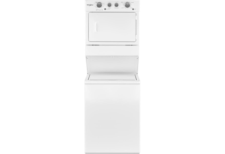 Whirlpool 5 9 Cu Ft Top Load Stackable Long Vent Electric Washer Dryer Wilcox Furniture Washer Dryer Combo