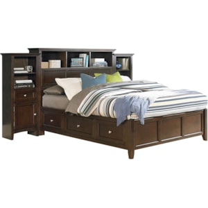 Queen Pedestal Bed With Bookcase Headboard And Piers Sadler S Home Furnishings Pier Beds